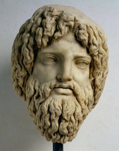 木星（大理石）を表すひげを生やした頭